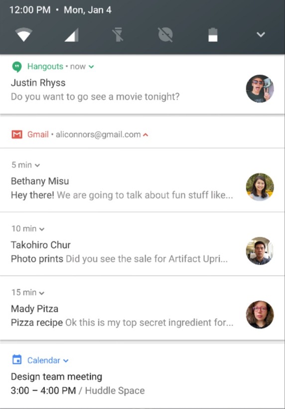 Android N notifications
